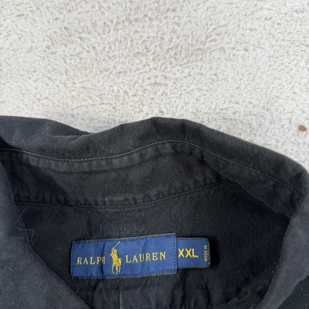 Polo Ralph Lauren Shirt Mens 2XL Black Long Sleeve Button Down Pony Cotton
